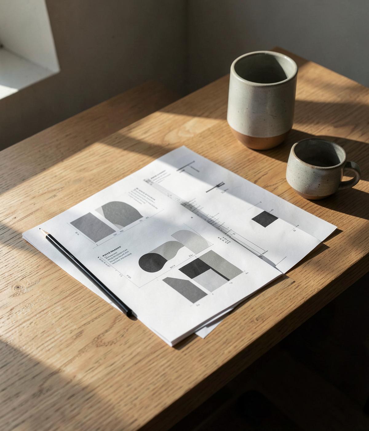 Minimalistische werkplek in natuurlijk licht